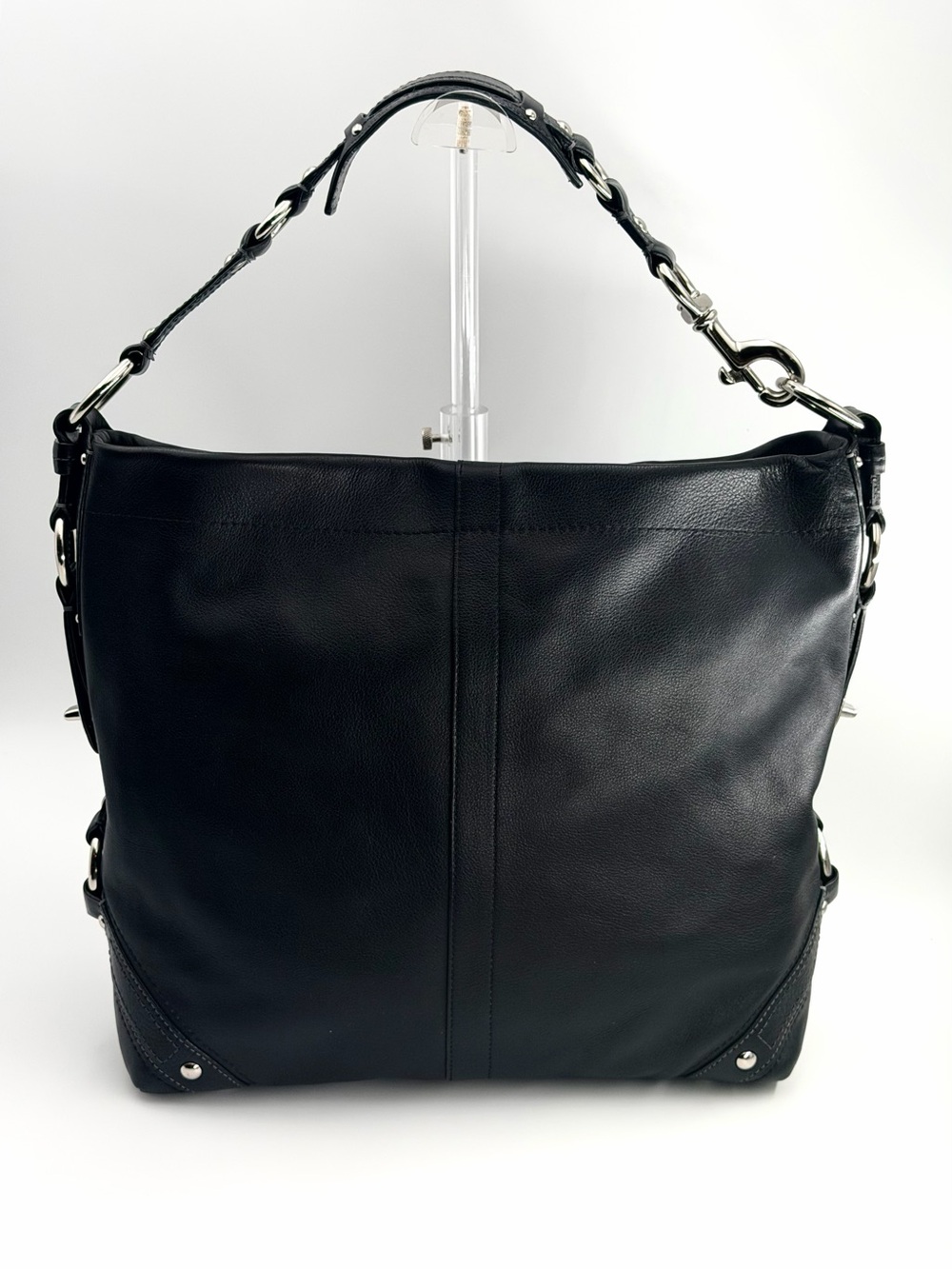 VINTAGE Y2K Coach Black Leather Carly Large Hobo Bag (Style 10616) - Picture 9 of 9